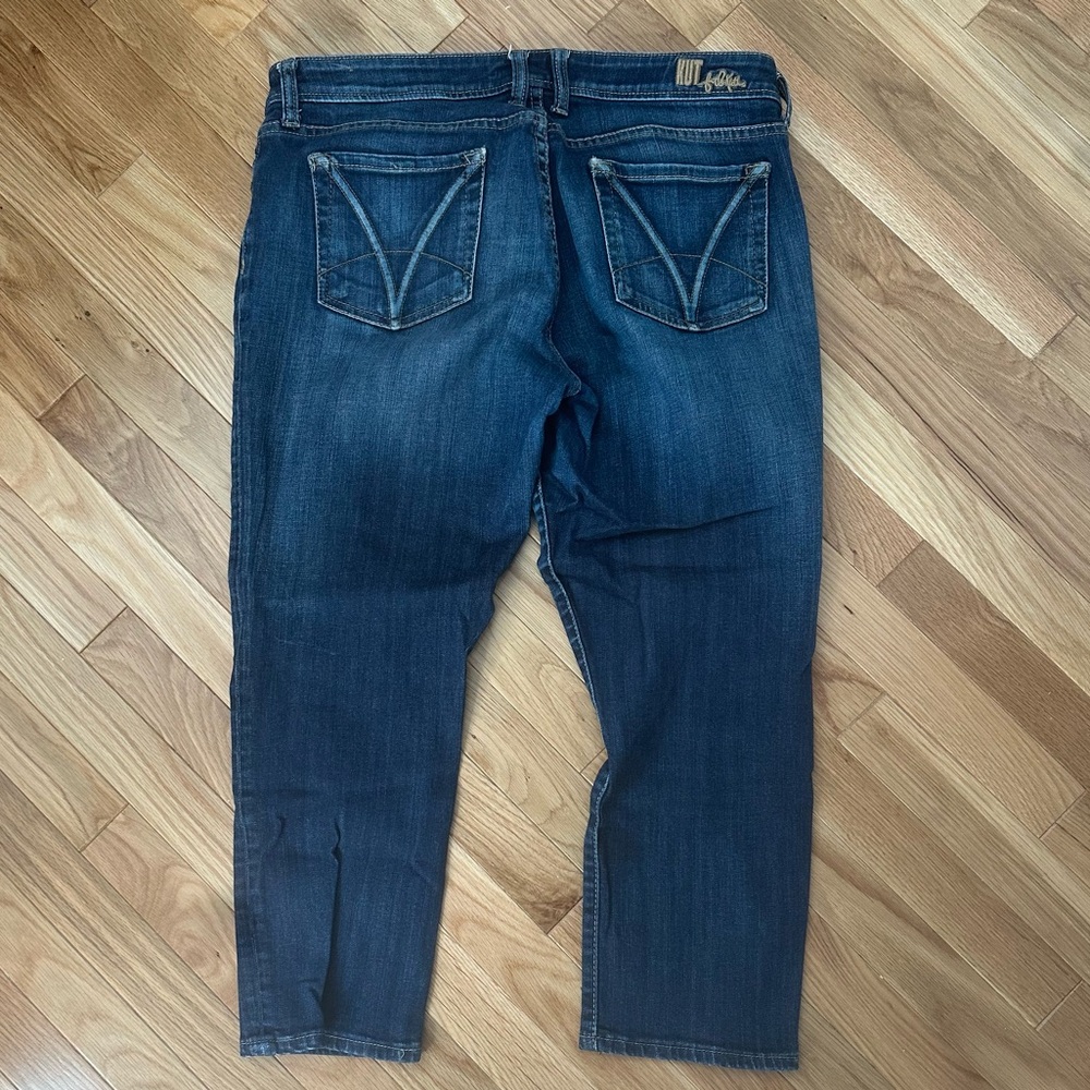 Kut from the Kloth Women's Dark Blue Cropped Ankle Jeans - Picture 2 of 4